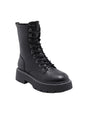 Image for Women's Plain Leather Ankle Boots,Black