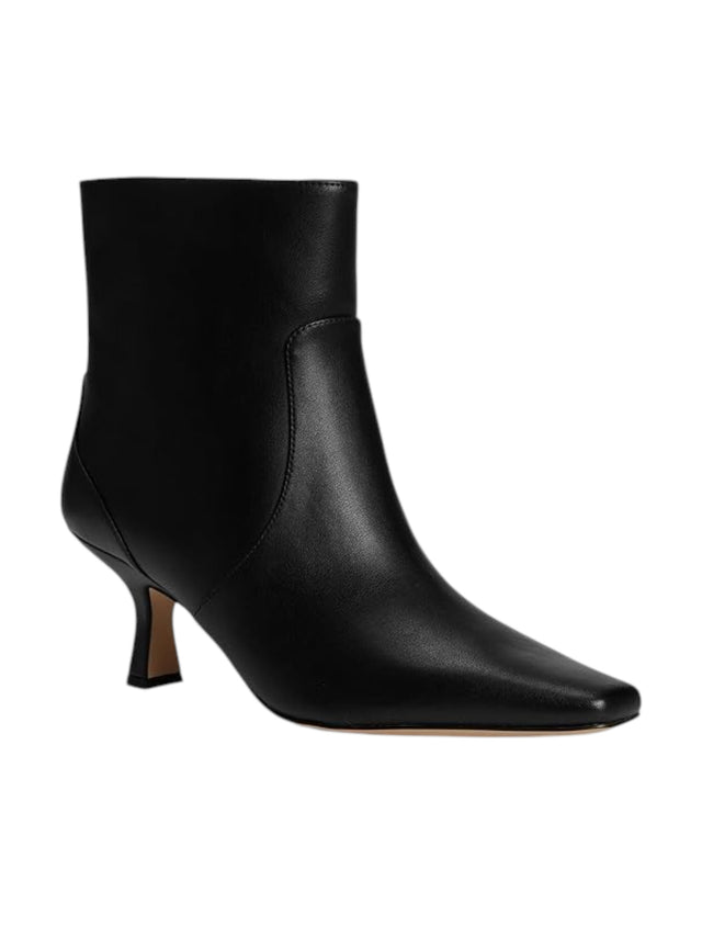 Image for Women's Plain Leather Ankle Boots,Black