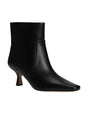 Image for Women's Plain Leather Ankle Boots,Black