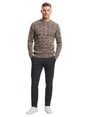Image for Men's Textured Knitted Sweater,Brown/White