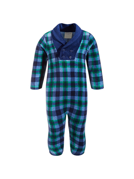 Image for Kids Boys Plaid Jumpsuit,Berry Blue