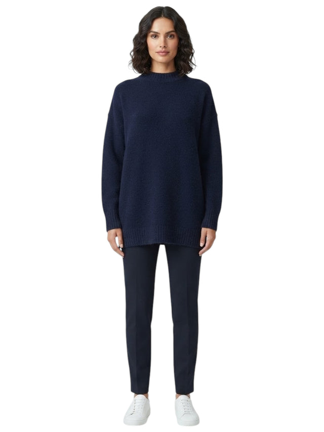 Image for Women's Textured Knitted Sweater,Navy Blue