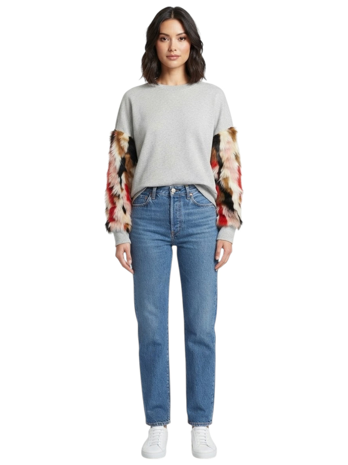 Image for Women Plain Detailed Sweater,Grey