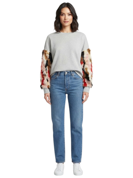 Image for Women Plain Detailed Sweater,Grey