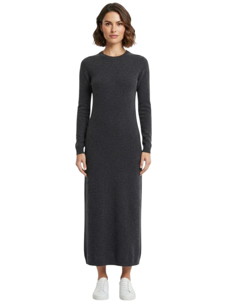 Image for Women's Plain Knitted Dress,Dark Grey
