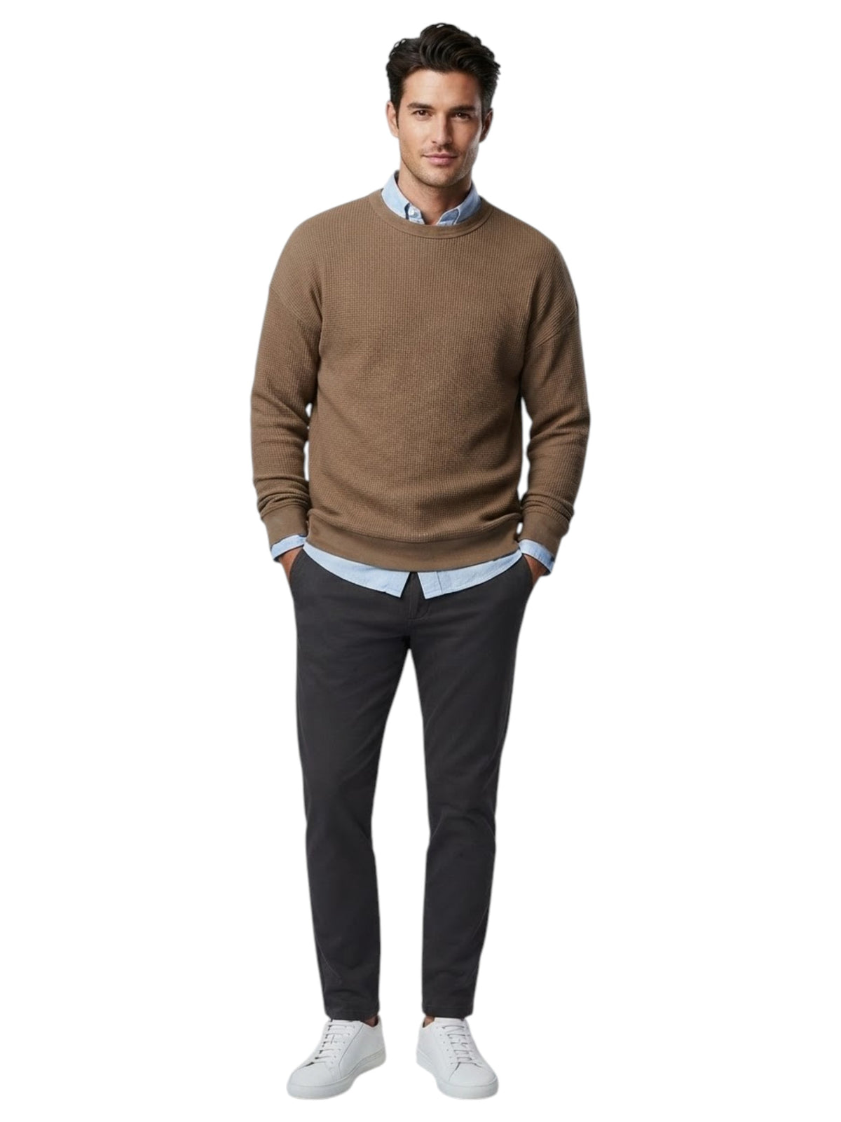 Image for Men's Textured Sweater,Olive