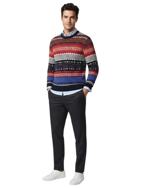 Image for Men's Patterned Knitted Sweater,Multi