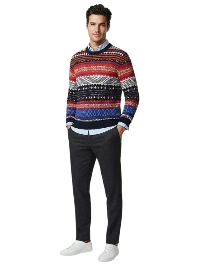 Image for Men's Patterned Knitted Sweater,Multi