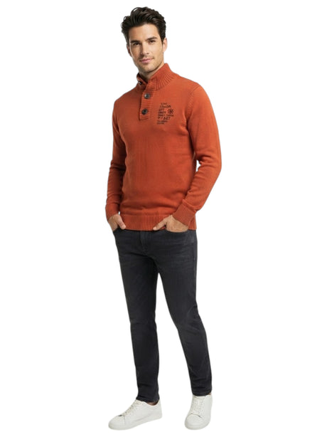 Image for Men's Ribbed Sweater,Burnt Orange