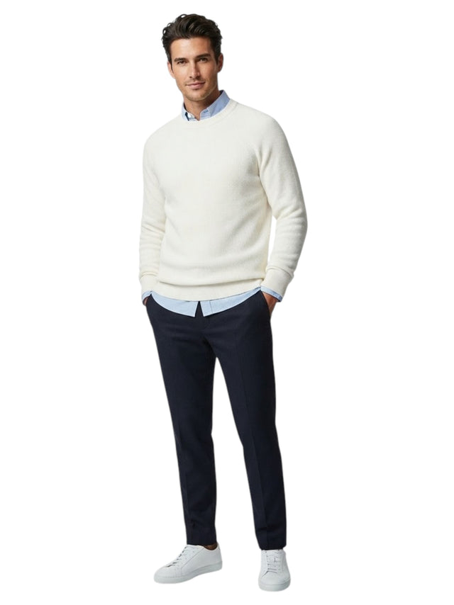 Image for Men's Textured Sweater,White