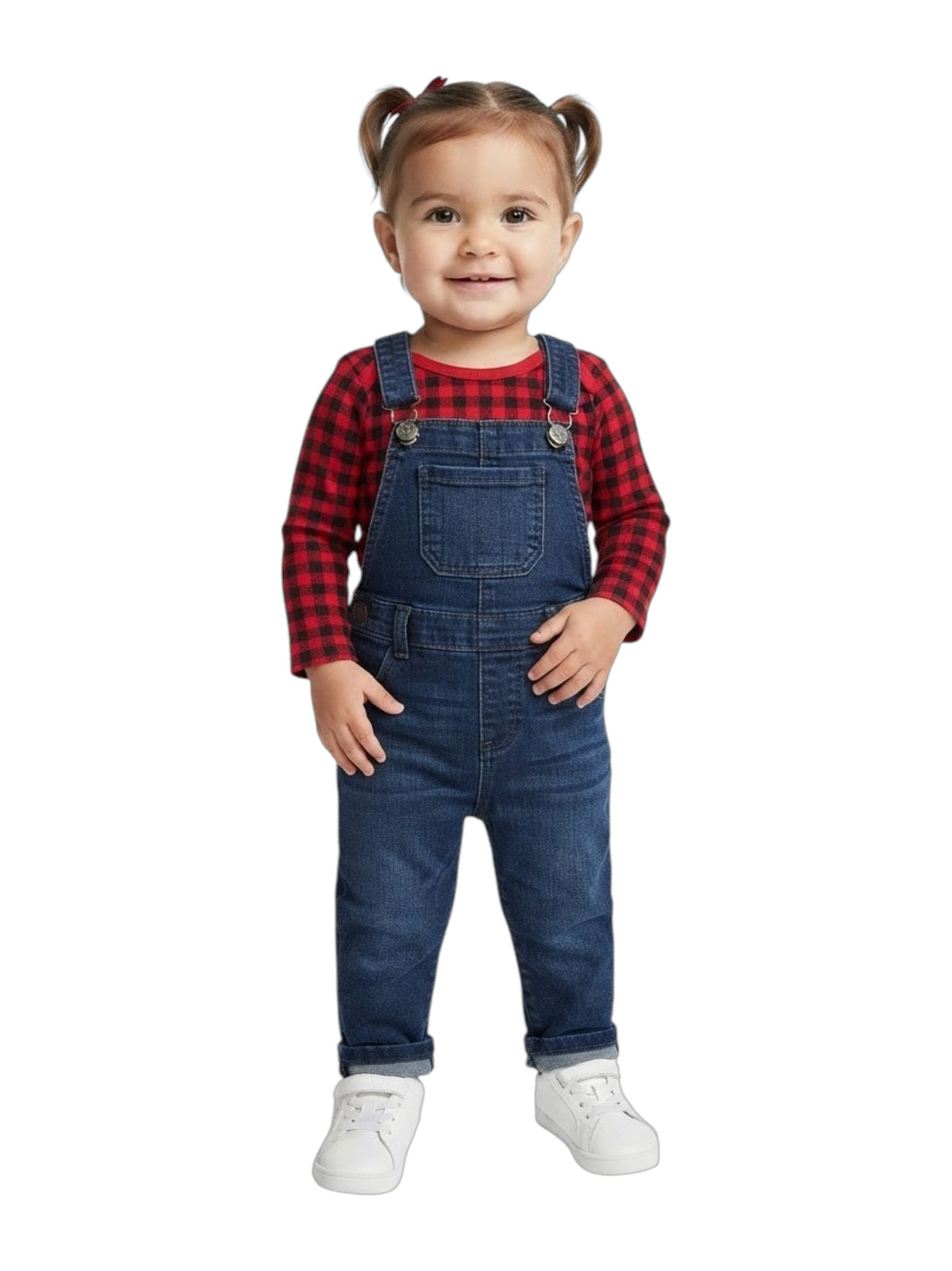 Image for Kids Girls Plaid Bodysuit,Red