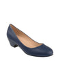 Image for Women's Plai Leather Ballerina,Navy