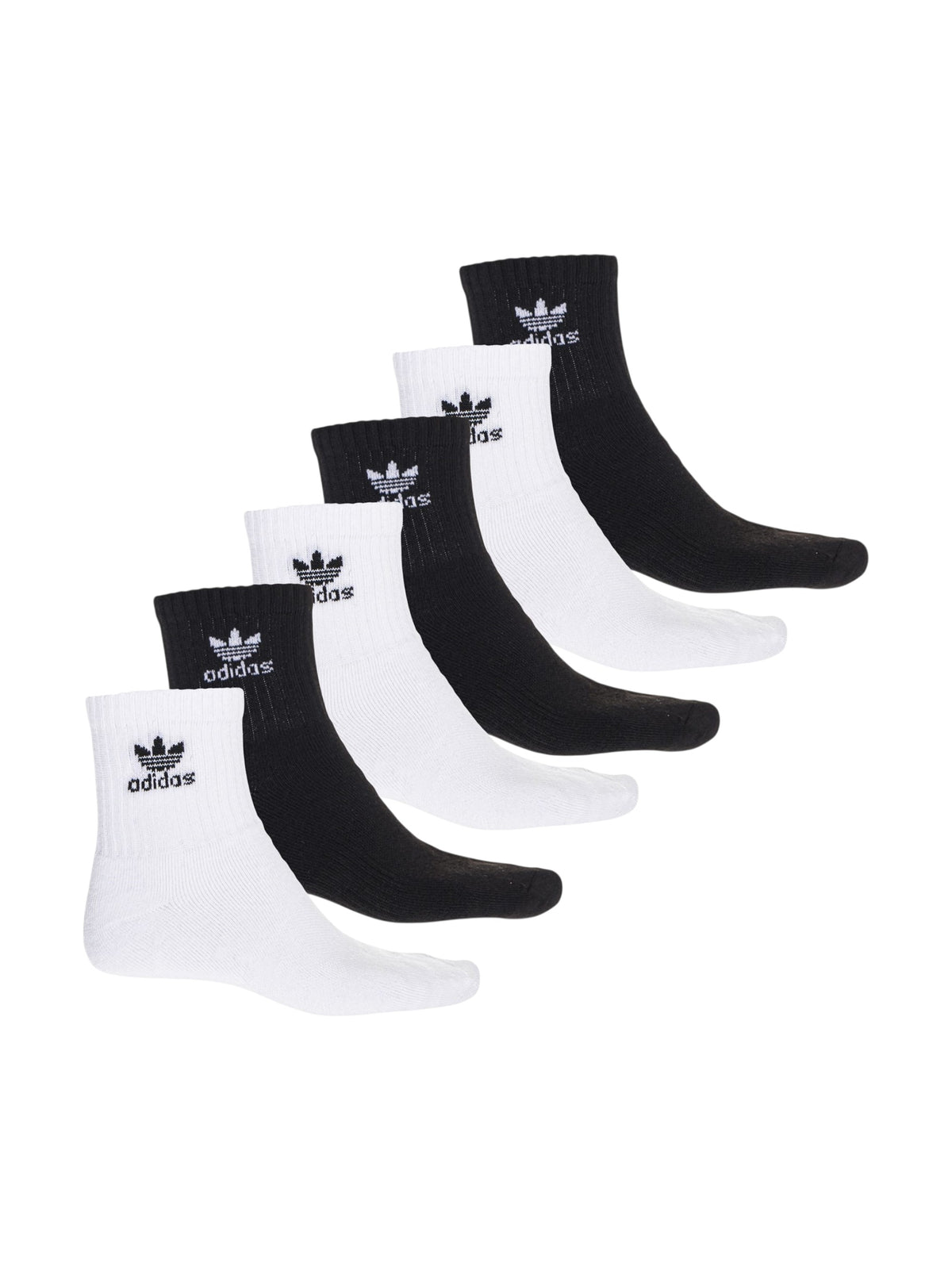 Image for Adidas Men's 6 Pcs Ribbed Knee-High Socks Set,Black/White
