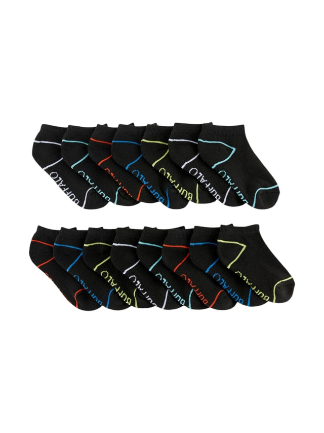 Image for Kids Boy's 15 Pcs Printed No-Show Socks Set,Black
