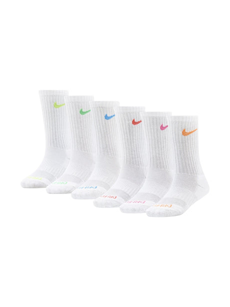 Image for Nike Kids boy's 6 Pcs Ribbed Knee-High Socks Set,White