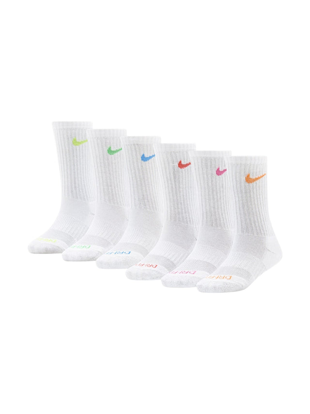 Image for Nike Kids boy's 6 Pcs Ribbed Knee-High Socks Set,White