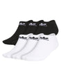 Image for Adidas Men's 6 Pcs Brand Logo Printed Invisible Socks Set,Black/White