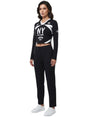 Image for Women's Printed Sport Crop Top,Black/White