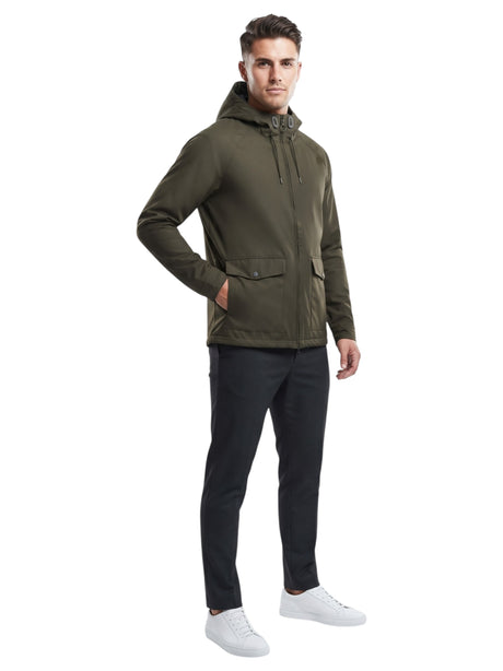 Image for Men's Textured Puffer Jacket,Olive Green