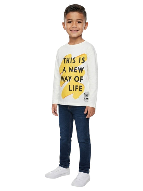 Image for Kids Boys Printed Top,White/Yellow