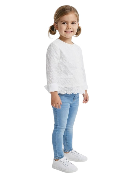 Image for Kids Girls Embroidered Top,White
