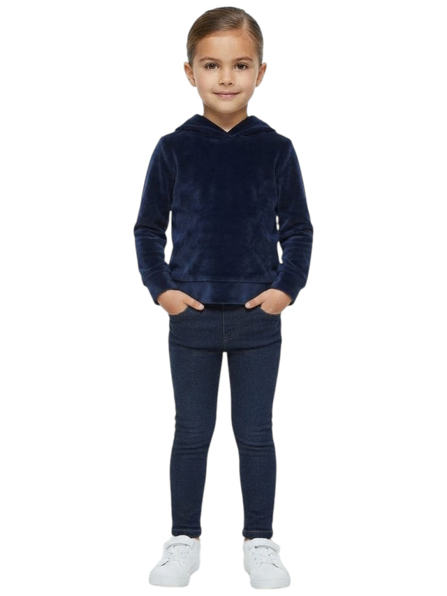 Image for Kids Girls Plain Hoodie,Navy Blue