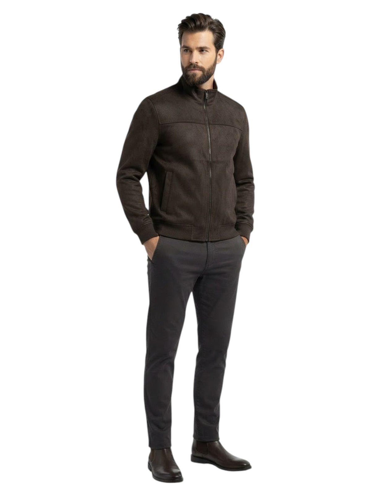 Image for Men's Plain Jacket,Olive Green