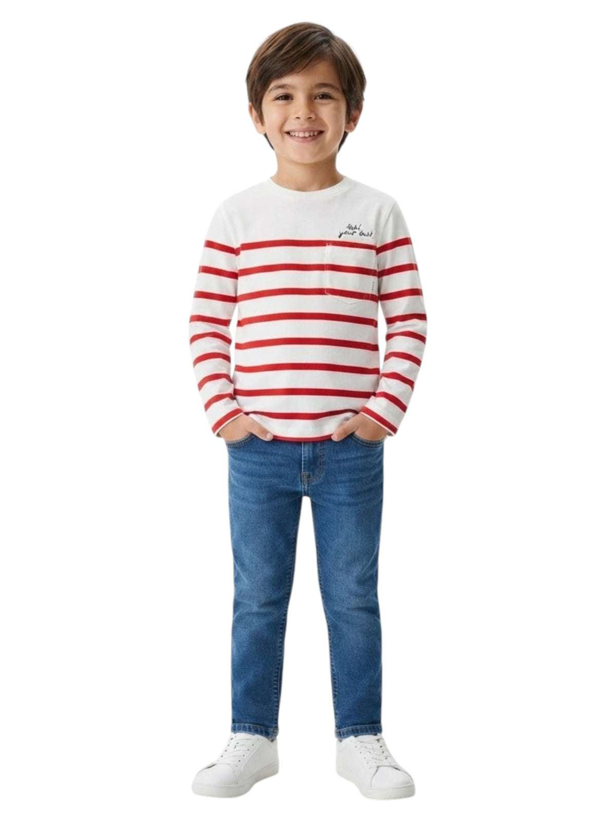 Image for Kids Boys Striped Top,Red/White