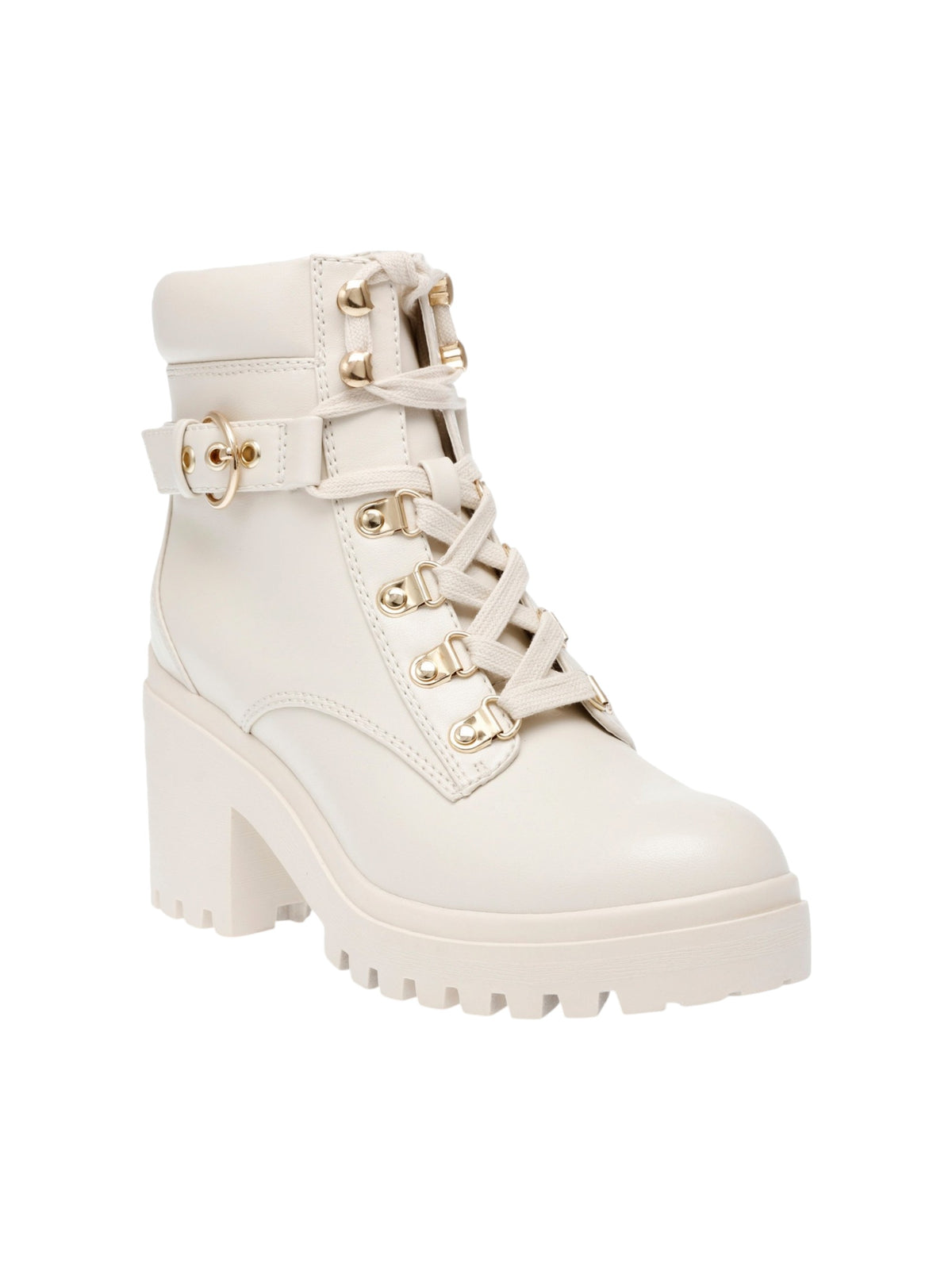Image for Women's Plain Leather Ankle Boots,Light Beige