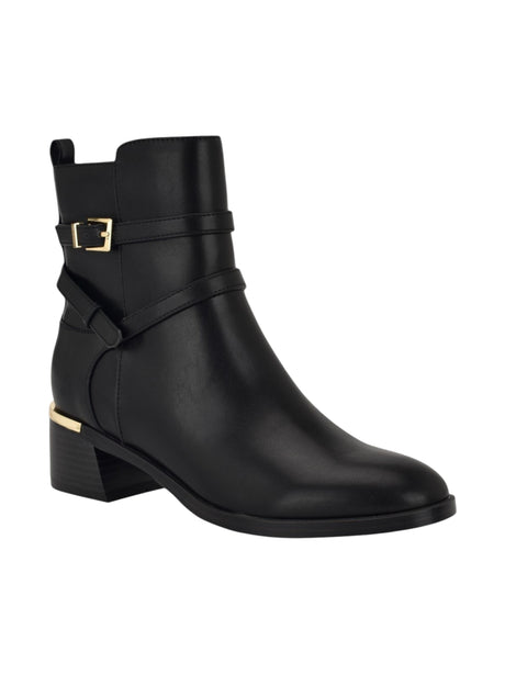 Image for Women's Plain Leather Ankle Boots,Black