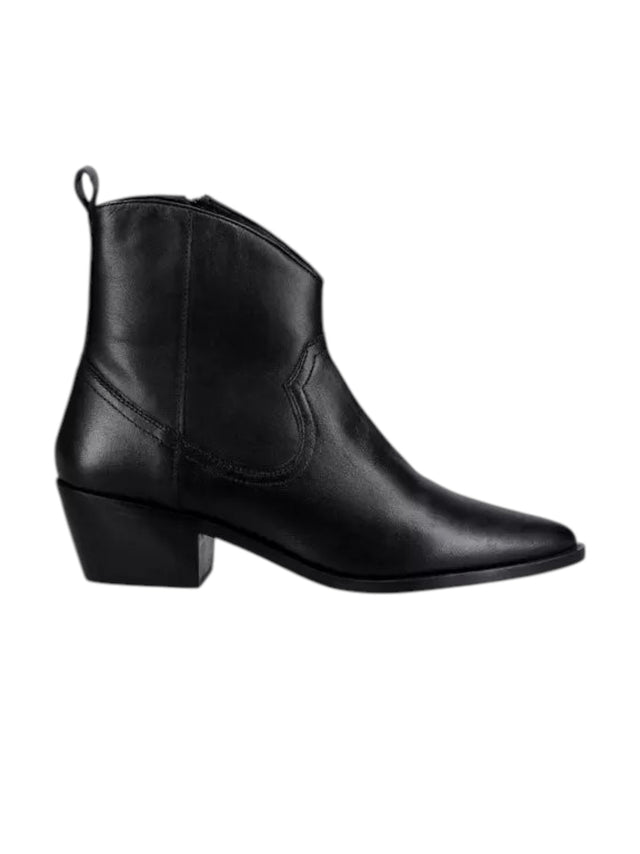 Image for Women's Plain Leather Ankle Boots,Black