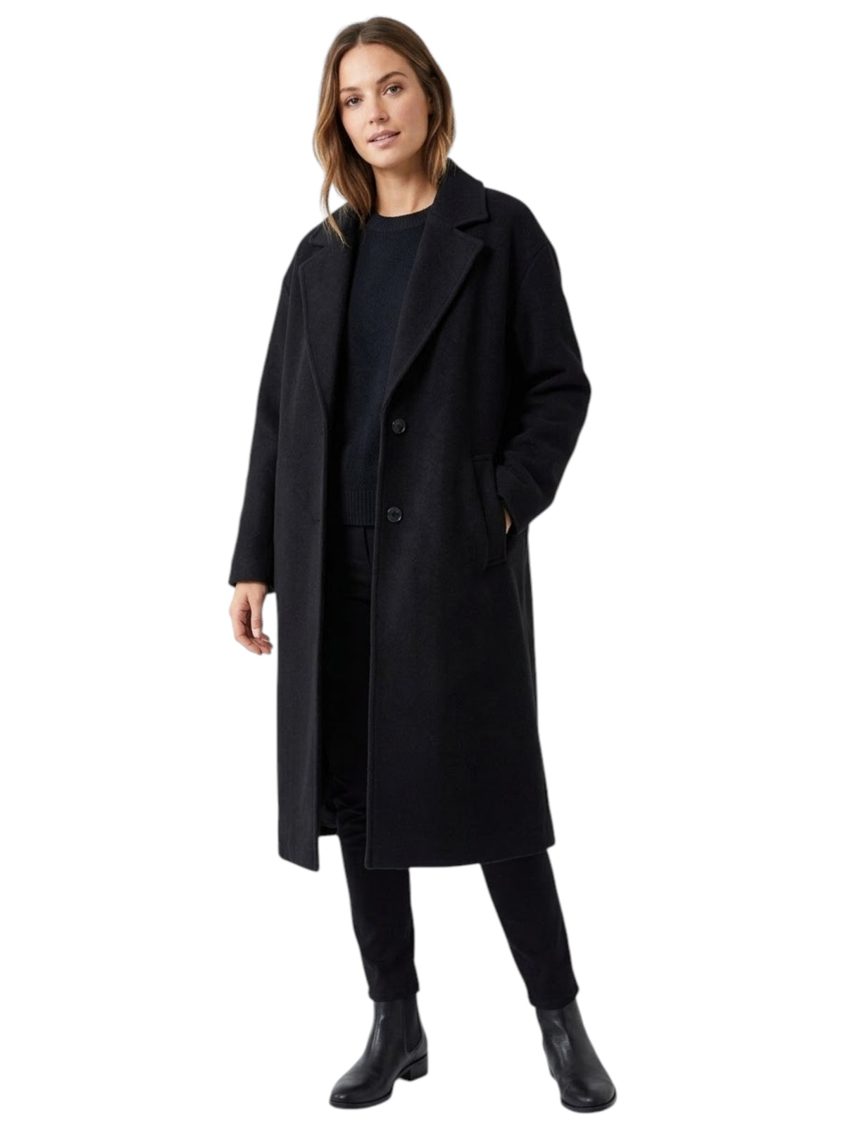 Image for Women's Plain Coat,Black