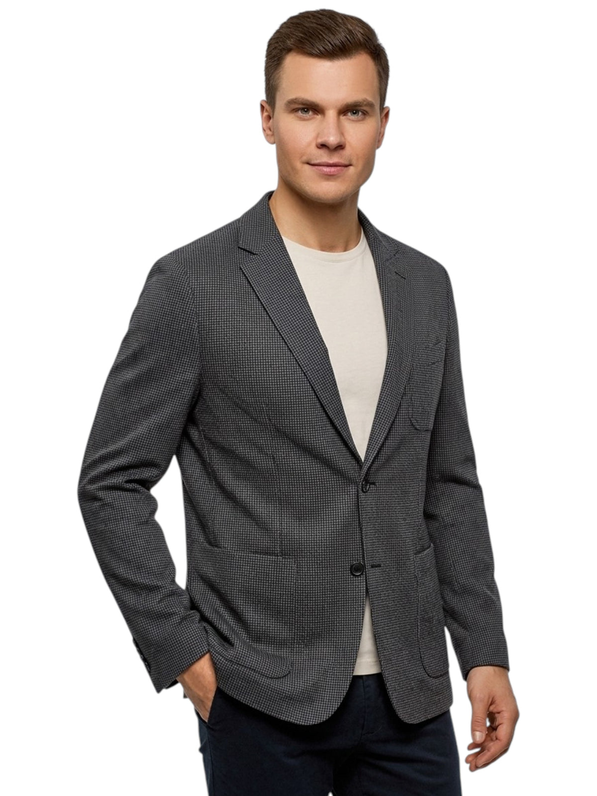 Image for Men's Plaid Blazer,Black