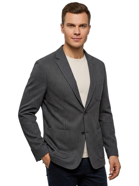 Image for Men's Plaid Blazer,Black