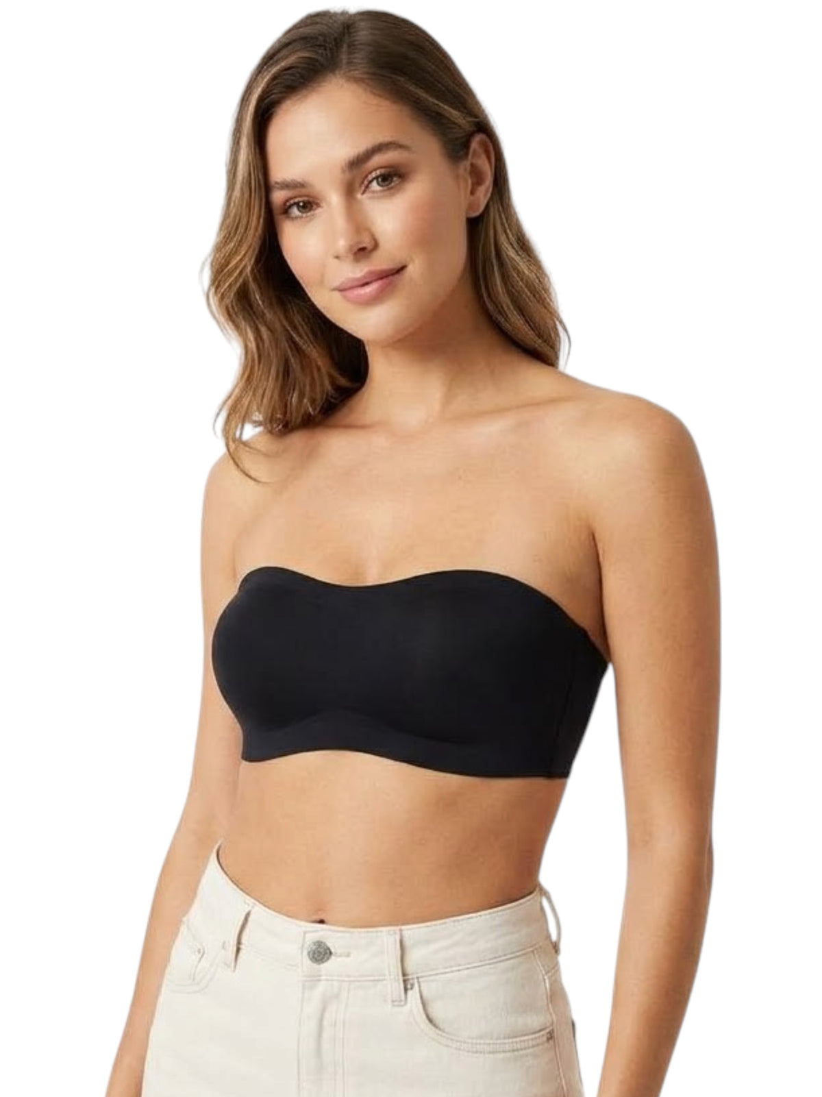 Image for Women's Plain Bandeau Bra,Black
