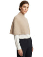 Image for Women's Ribbed Knit Cape,Beige
