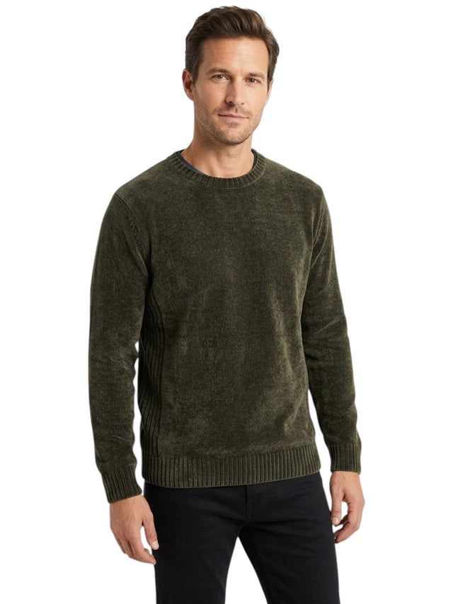 Image for Men's Textured Sweater,Olive Green