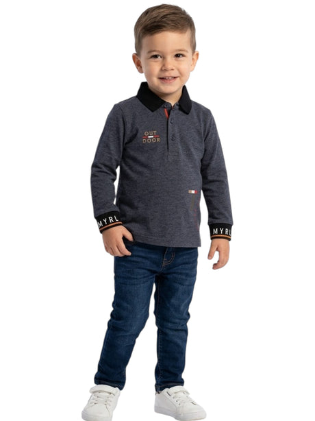 Image for Kids Boys Textured Knitted Top,Navy Blue