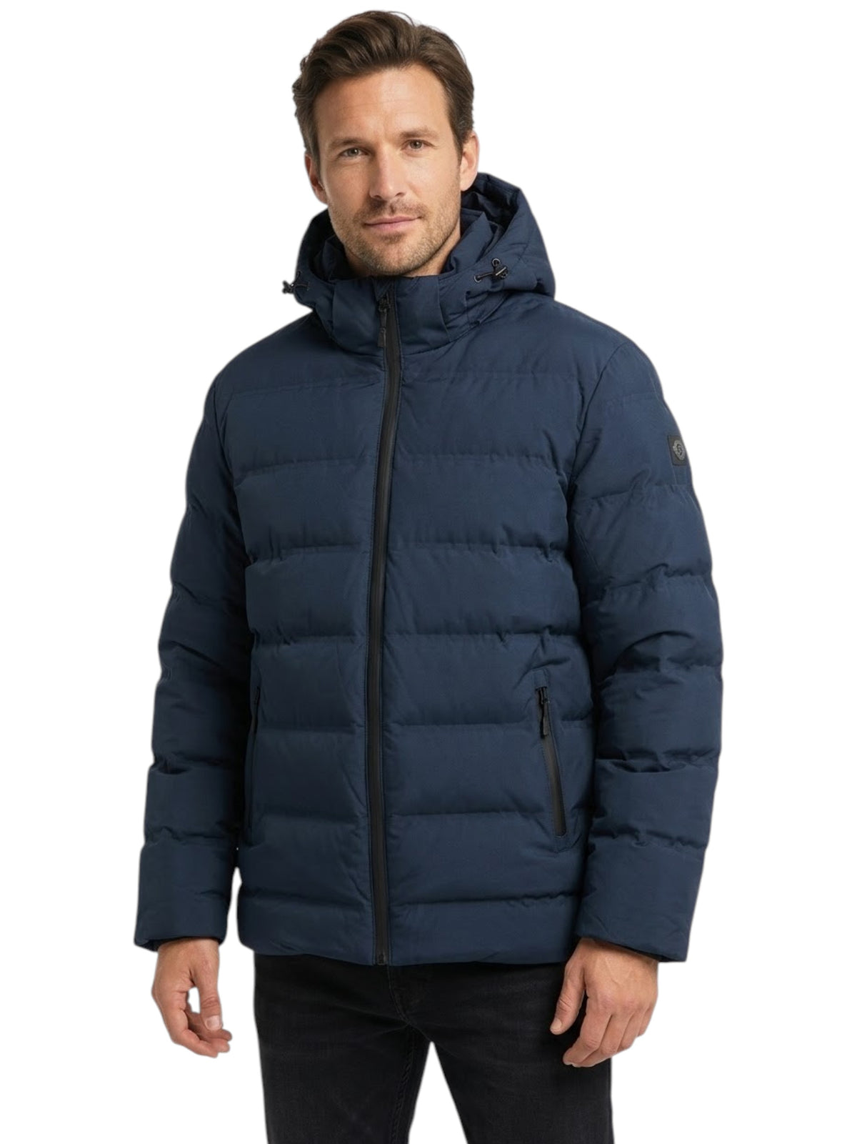 Image for Men's Quilted Puffer Jacket,Navy Blue