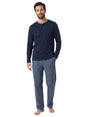 Image for Men's Plaid 2 Pcs SleepWear Set,Navy Blue