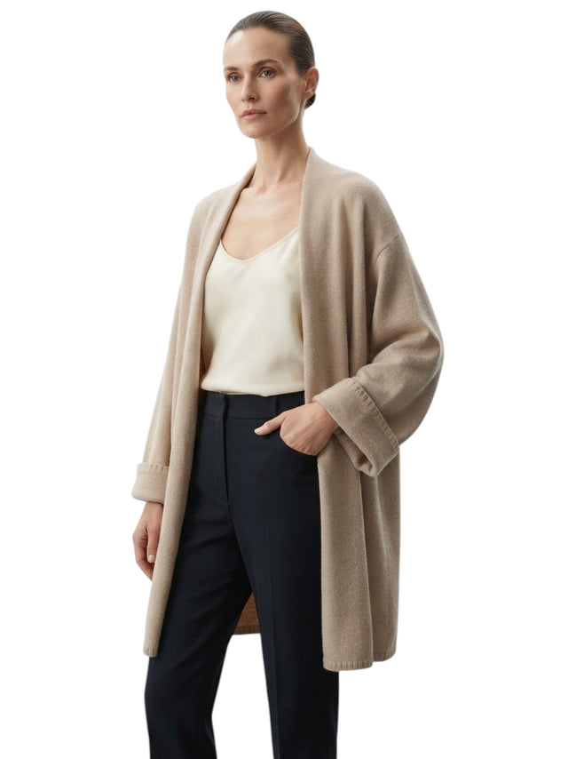 Image for Women's Plain Knitted Cardigan,Beige
