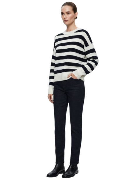Image for Women's Striped Sweater,Navy/White