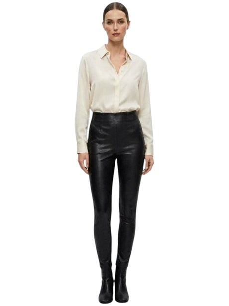Image for Women's Plain Leather Legging,Black