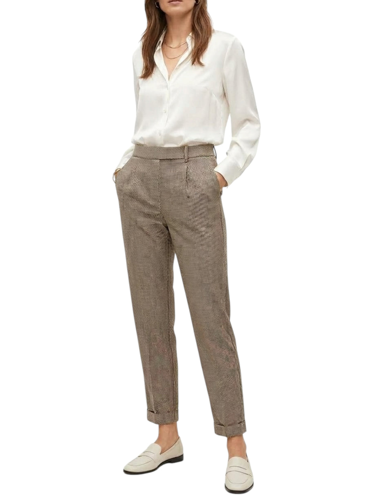 Image for Women's Plaid Pants,Brown