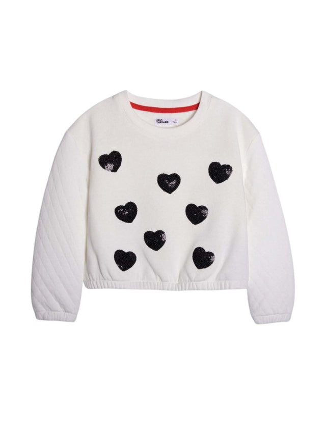 Image for Kids Girl Heart Printed Top,White