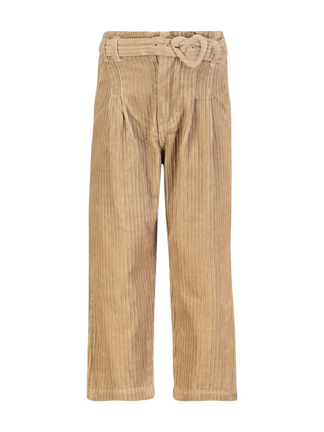 Image for Kids Girl Ribbed Belted Pants,Beige