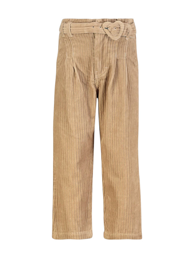 Image for Kids Girl Ribbed Belted Pants,Beige