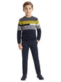 Image for Kids Boy Striped Sweater,Navy/Green
