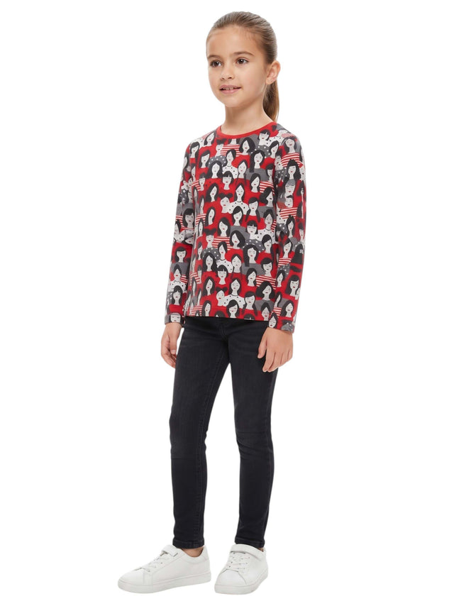 Image for Kids Girl Printed Top,Red