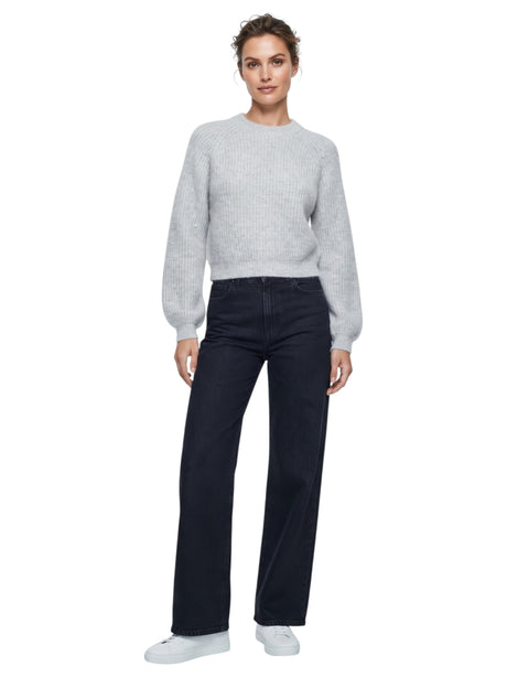 Image for Women's Plain Knitted Sweater,Grey